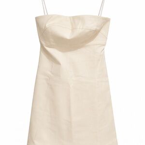 Shona Joy Cream Spaghetti Strap Mini Dress